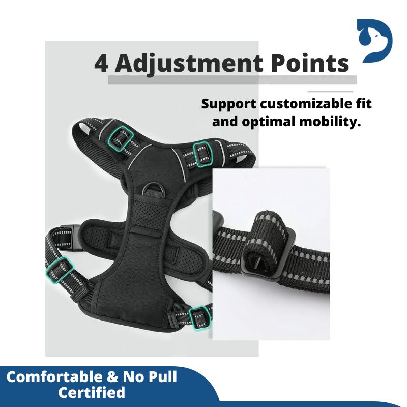 Soft-Padded, Reflective, Easy-Control No-Pull Dog Harness