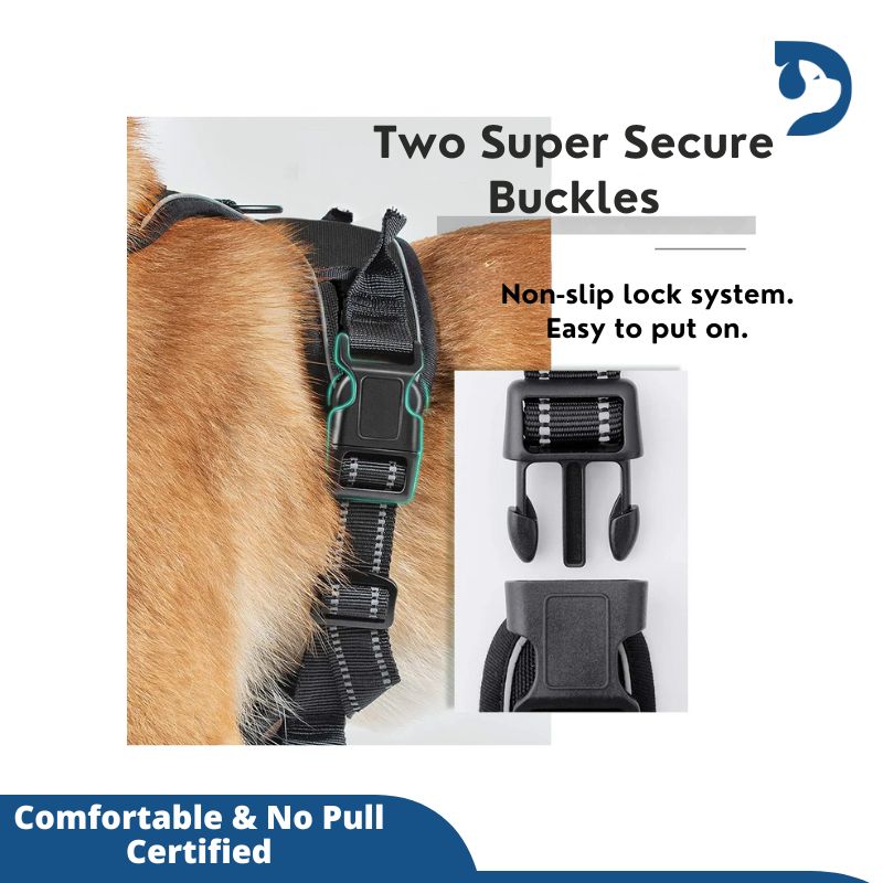 Soft-Padded, Reflective, Easy-Control No-Pull Dog Harness