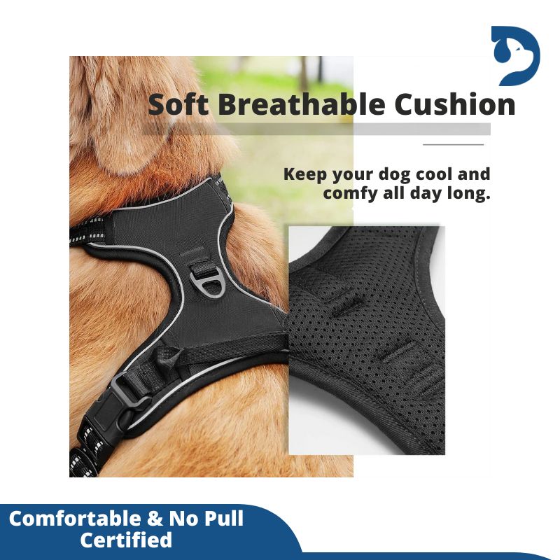 Soft-Padded, Reflective, Easy-Control No-Pull Dog Harness