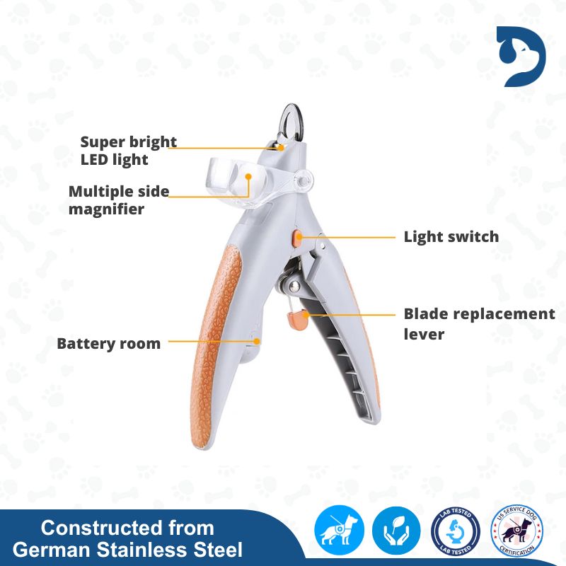 Pet Nail Clippers with LED Lights Stainless Steel Nail Clippers for Dogs and Cats