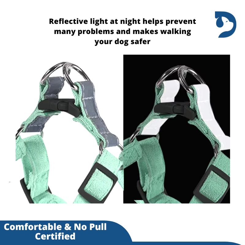 No pull pet dog harness and lead rope set adjustable puppy cat harness vest Reflective walking lead rope for puppy Akita