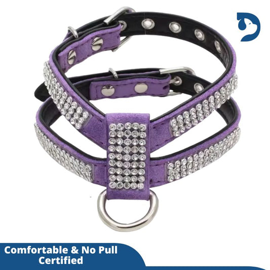 Adjustable Dog Collar | Pet Necklace, Harness, Leash with Bling Rhinestones and Exquisite Crystal Diamond Accents – Premium Pet Supplies