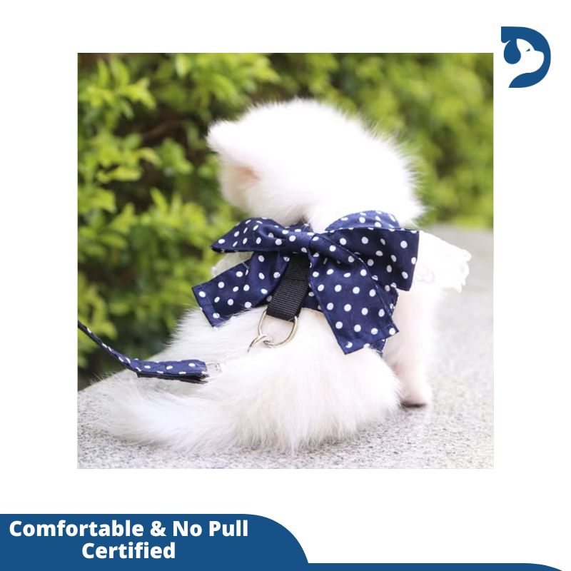 Dog Harness Beautiful Lace Cat Leash Bow Knot Chest Strap Dog Collar