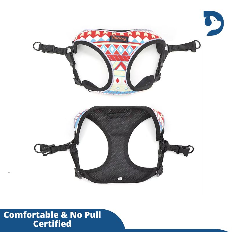 Reflective Nylon Pet Harness for Small Dogs & Cats – Stylish Printed Vest for French Bulldogs, Chihuahuas, and Puppies – Ideal for Walking and Safety