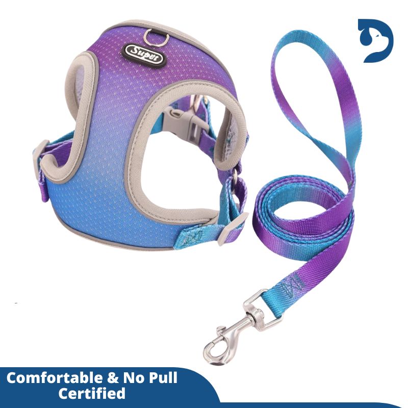 Supet Pet Adjustable Step-in Dog Harness – Reflective & Breathable Soft Vest for Dogs, Puppies, and Cats